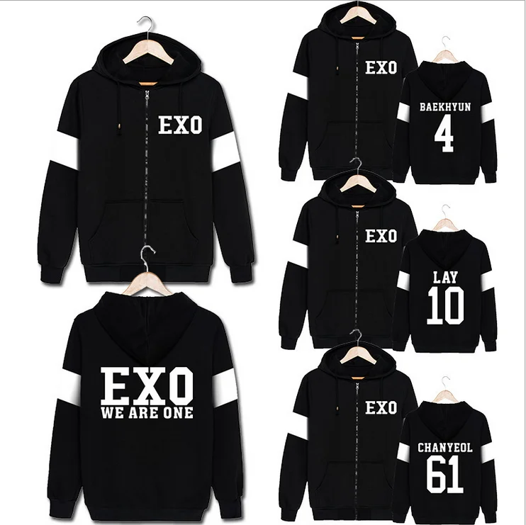 2016 Новинка прибытие EXO LAY Chanyeol Baekhyun Чен костюм Длинные рукава sweatershirt толстовка