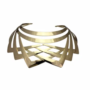 

Hollow Alloy Torque Choker Necklace For Women Fashion Metal Geometric Statement Chollar Necklace Maxi Jewelry 2019 UKEN