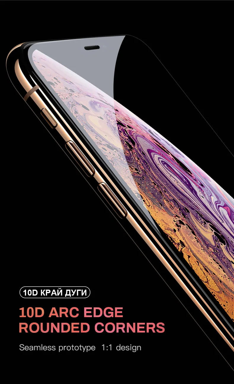 ESVNE, новинка, 10D, закаленное стекло для iphone X, XS, защита экрана, защитное стекло на iphone XR, XS MAX, пленка, изогнутый край, полное покрытие, 9H