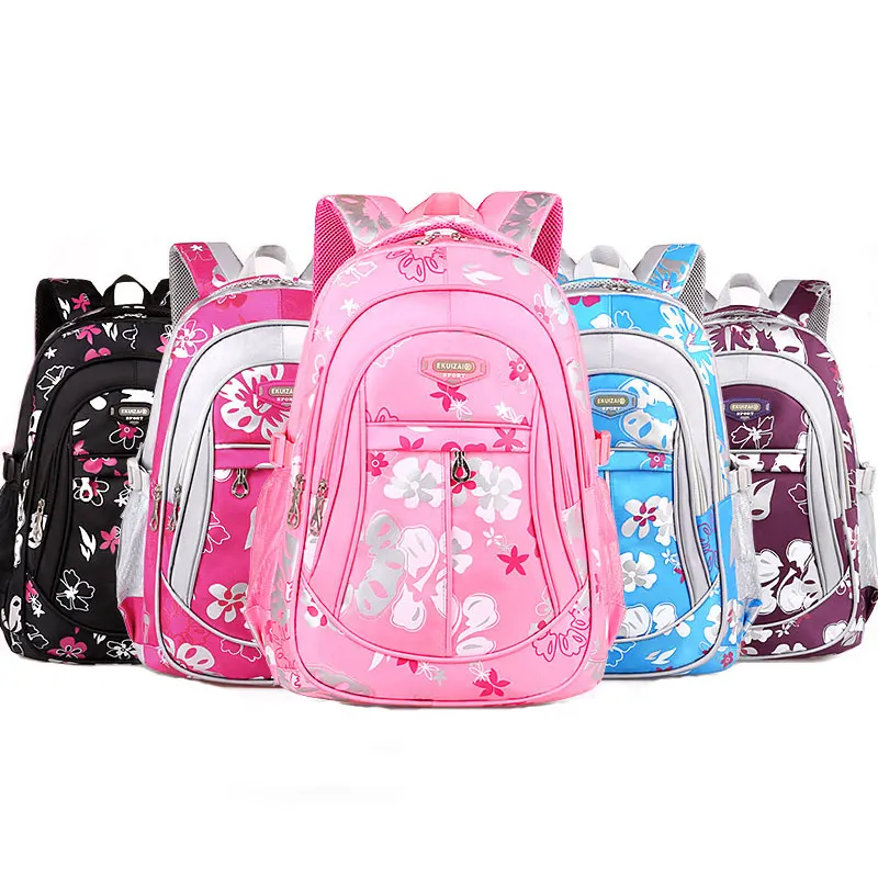 حقيبة ظهر مدرسية الأطفال مدرسية للمراهقين الفتيان الفتيات قدرة كبيرة للماء حقيبة الزهور الاطفال حقيبة كتب Mochila