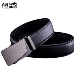 Cody Сталь Для мужчин черный Ремни роскошный автоматический пряжки высокое качество Для мужчин PU кожаный пояс дизайнер Популярные Модные