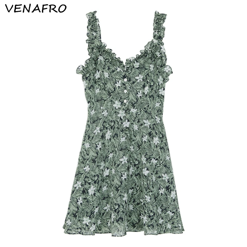 

Summer Dress Women's Dress Print Sweet Korean Style New 2019