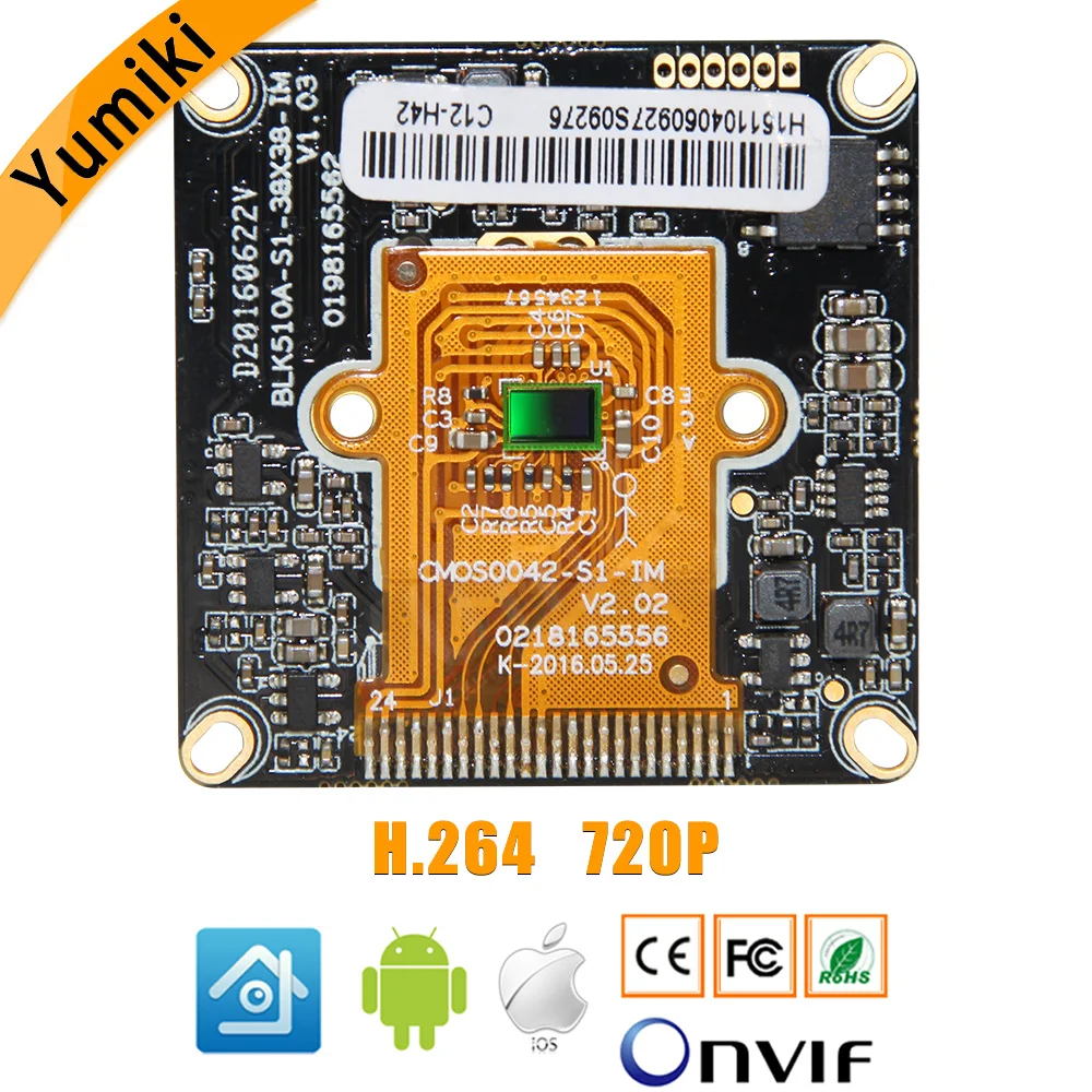 H.264 720 P XM510 + H42 1080*720 IP Камера плате модуля низкой освещенности ONVIF xmeye CMS P2P облако