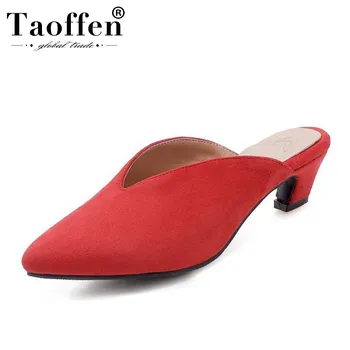 

TAOFFEN Plus Size 30-48 Women Party Summer Sandals Pointed Toe Simple Night Office Ladies Shoes Women Daily Night Club