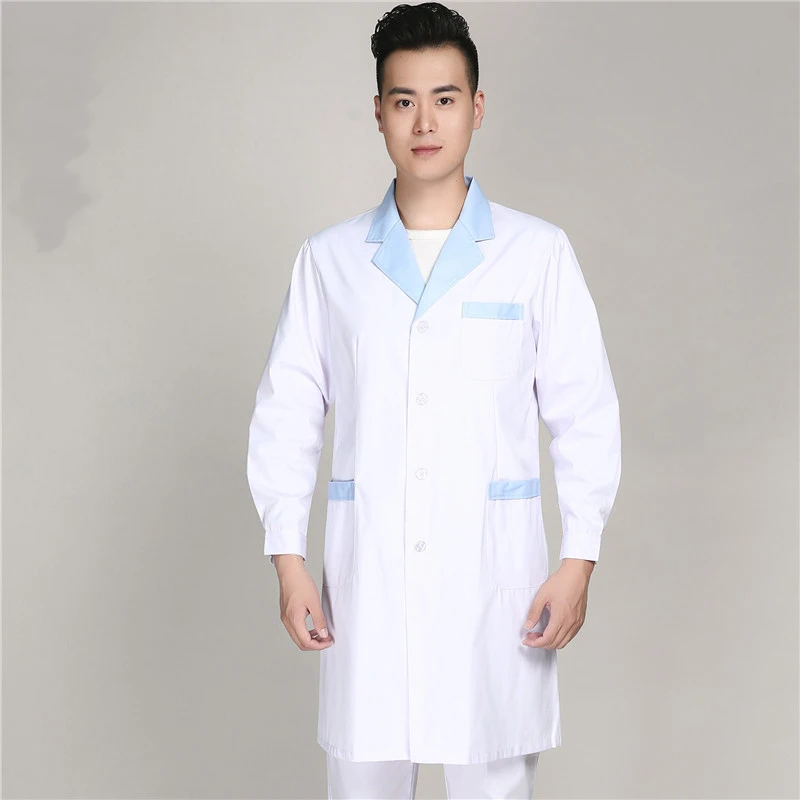 Осенне-зимний мужской белый лабораторный халат с длинными рукавами, униформа медсестры, стоматологическая клиника, аптека, рабочая одежда, платья, больница госпиталь, Комбинезоны
