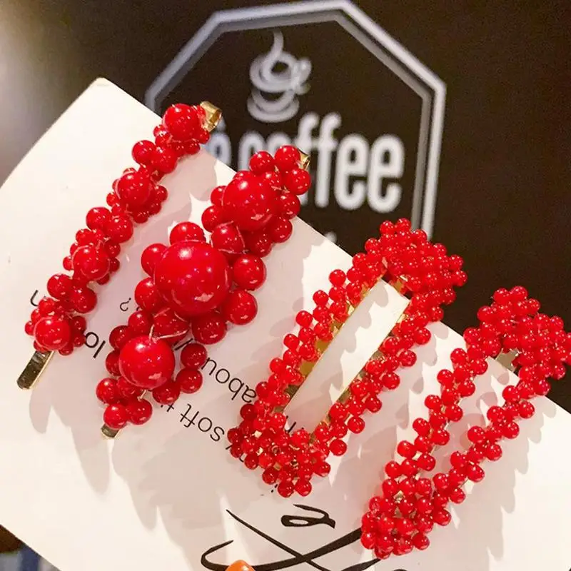 

Ins Vogue Hairpins Celebrity Imitation Pearls Hair Clips For Women Sweet Korean Style Hairpins Hairgrip Girls Hair Accessories