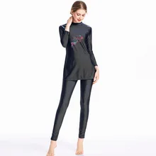 3 шт. принт Сплит Мусульманский купальник для женщин скромный мусульманский купальный костюм арабский Буркини консервативный Буркини с длинными рукавами