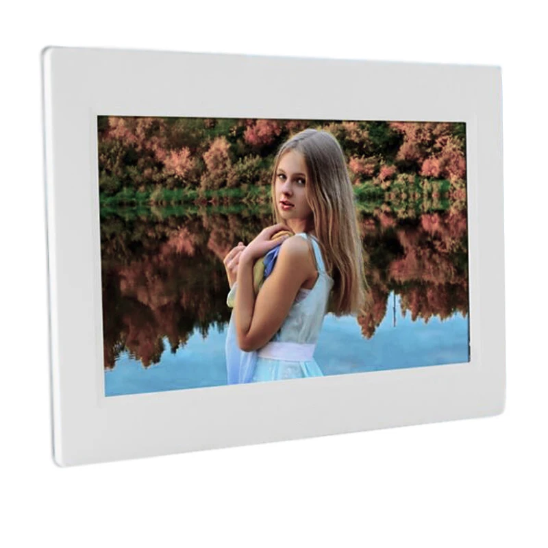 Remote Control Multiple Functions Color : White Digital Picture Frames 10 Inches Ultra-Thin Digital Photo Frame Support MP3 MP4 Movie