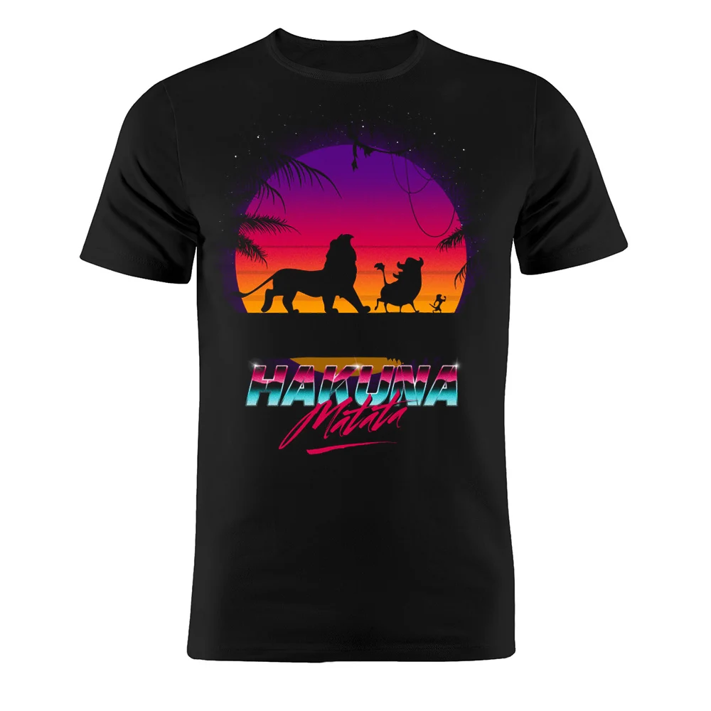 Men's T Shirt 100% Hakuna Matata Artsy Printed Pop Culture Artwork Black Tee