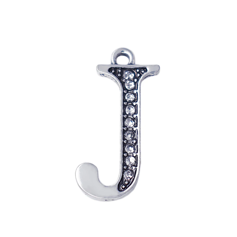 Rhinestone Letter Alphabet Jewelry Charm