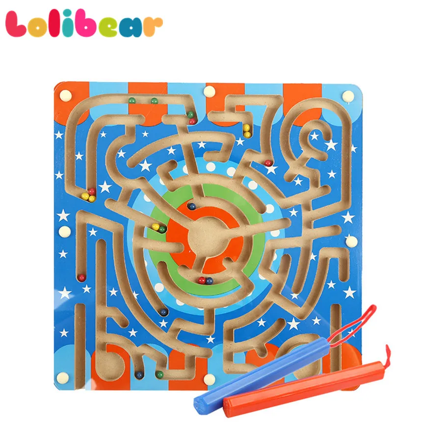 Montessori Wooden Puzzle Magnetic Maze Toys Two Players Educational Family Parenting Puzzle Funny Game Baby Kids Birthday Gifts Montessori Wooden Puzzle Magnetic Maze Toys Two Players Educational Family Parenting Puzzle Funny Game Baby Kids Birthday Gifts