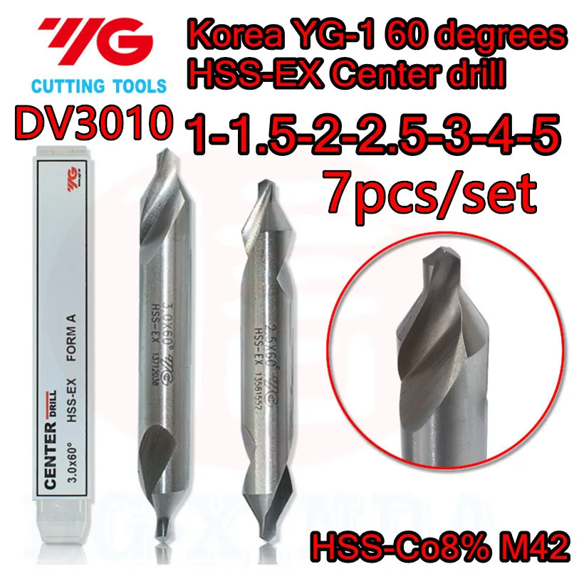 1,0-1,5-2,0-2,5-3,0-4,0-5,0 мм 7 шт./компл. YG-1 DV3010 HSS-EX CO8% M42 центровочное сверло обработка нержавеющей стали и т. д