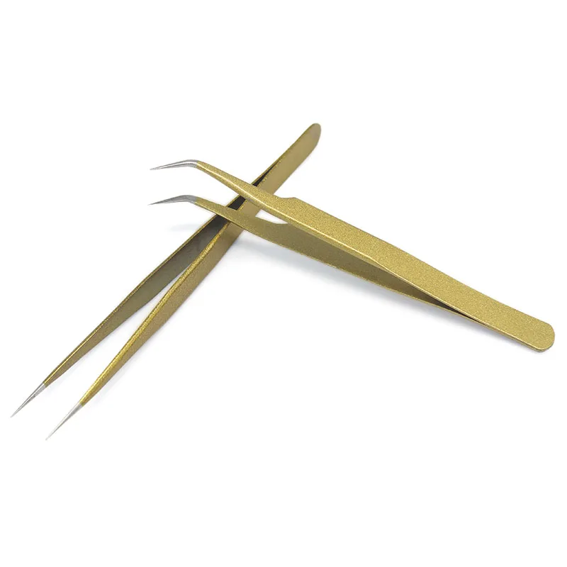 

1pcs New Stainless Steel Industrial Anti-static False Eyelash Curved Straight Tweezers Makeup Tools Excellent Quality Free