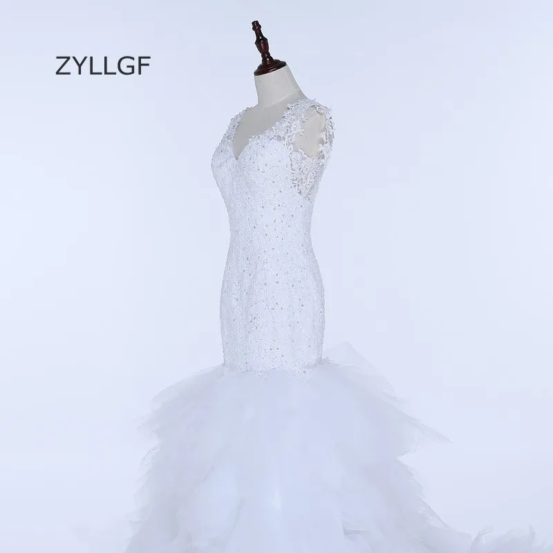 ZYLLGF Vestidos De Boda греческий Стиль матери платье Русалка V шеи Кружева Тюль для мамы платье Китай Vestidos De Noiva с бусы Q48