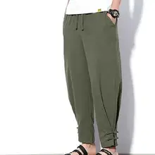 Льняные летние и весенние штаны для единоборств tai chi kung fu wushu шаровары брюки серый/синий/черный/красный/зеленый/кофейный