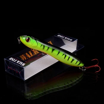 

WALK FISH 1PCS Snake Head Pencil Bait 100mm/14.9g Fishing lure Floating Crankbait Sea Bass Pike Topwater 3D Eyes Plastic Wobbler