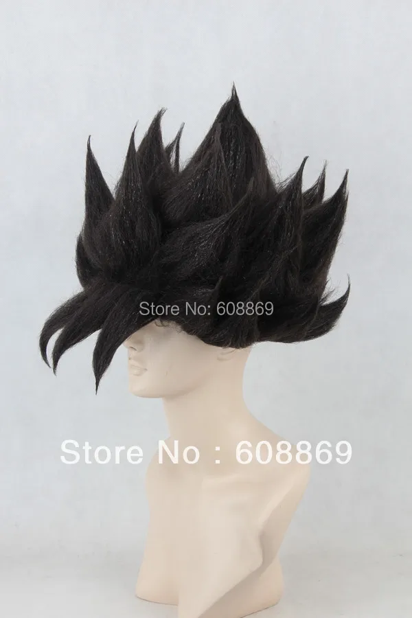 DRAGON BALL SON GOKU Synthetic Fiber Black Cosplay Wigs Halloween Costume Hair+wig cap on