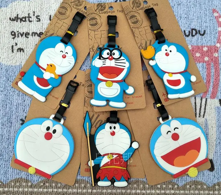 

Smile Doraemon style Anime Travel Accessories Luggage Tag Suitcase ID Address Portable Tags Holder Baggage Label New