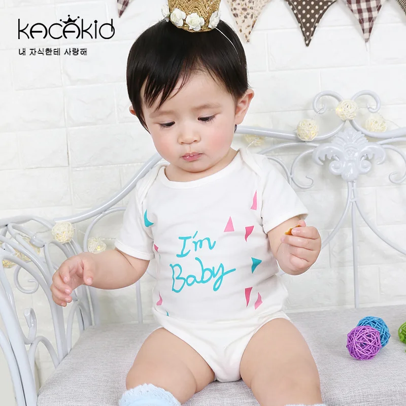 Kacakid baby Cotton bodysuit Infant Body Short Sleeve Clothing Jumpsuit