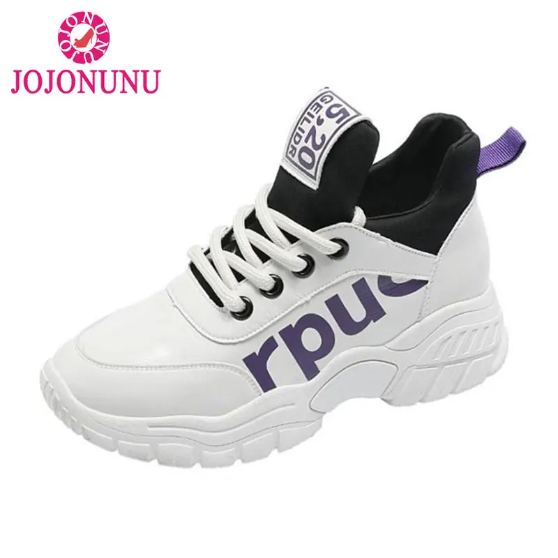 

JOJONUNU 2019 New Style Vulcanize Shoes Women Fashion Style Sneakers Casual Daily Spring Shoes Lady Lace Up Footwear Size 35-39