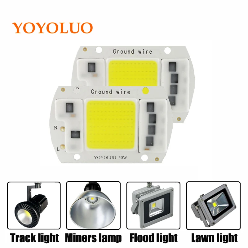 

SMD COB Spotlight AC220V Led Bulb Chip Beans Smart IC 5W 20W 30W 50W Energy Saving Outdoor Lamp White / Warm Supper Bright Light