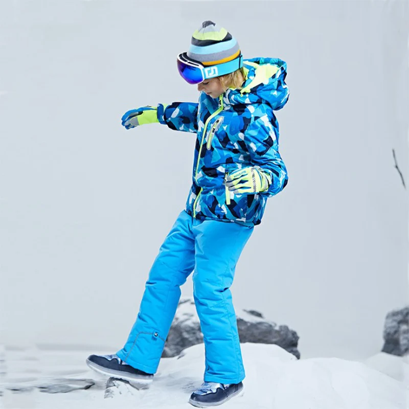 LOPP Conjunto de Chaqueta y Pantalones de esquí para niñas y niños Trajes de Snowboard de Invierno Trajes de esquí cálidos Impermeables Conjunto de Traje de Nieve para niños 