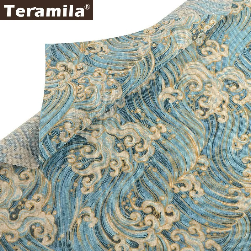 

Teramila Canvas Fabric Cotton Linen Cloth Meters Telas Tissu Ankara Curtains Tablecloth Material Cushion Bag Patchwork Hand Dye