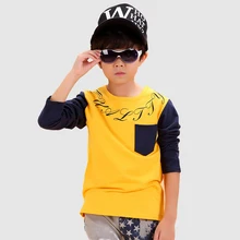 T-shirt Tees Children Character Worsted Cotton Boy Tops 2016 Fashion Broadcloth Children’s Clothing Full Shirt Tees Character