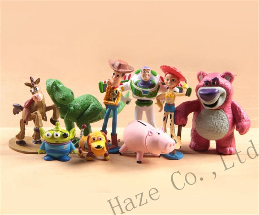 9 шт. Мини История Игрушек 3 Базз Зажигалка Вуди Джесси Рисунках Динозавров Lotso Dot