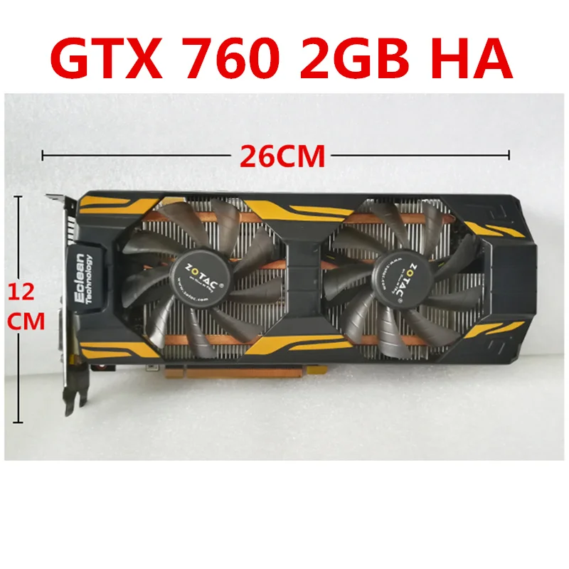 ZOTAC GTX 760 2 Гб видеокарты GeForce GPU GTX760 2GD5 видеокарта 256Bit GDDR5 GTX760-2GB для nVIDIA GK104 карта Hdmi Dvi VGA