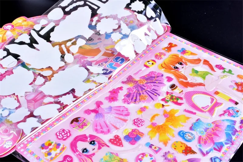 1 шт. двухслойная Милая наклейка принцессы для девочек DIY Дневник телефон ноутбук книга Дети Аниме Kawaii наклейки игрушки для детей