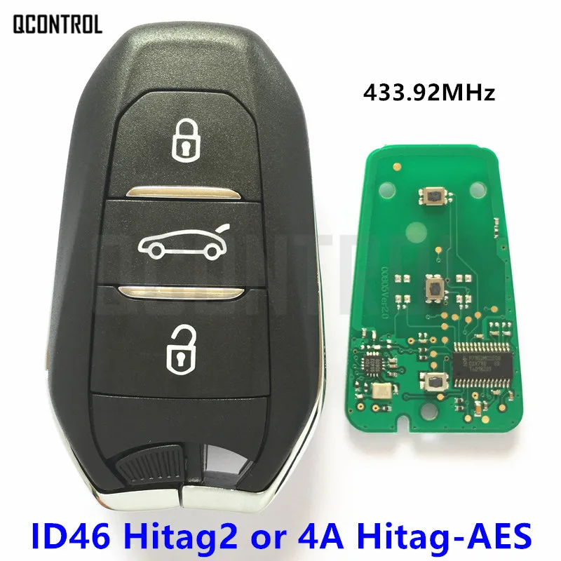 

QCONTROL Remote Smart Car Key for Peugeot 208 308 508 3008 5008 Traveller Expert 433MHz 434MHz Keyless-Go