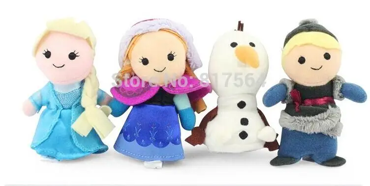 Горячая Высококачественная плюшевая кукла пальчиковые куклы 4 шт./компл. Анна, Эльза, Кристофф и Олаф детские игрушки кукольный театр для детей