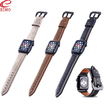 

Genuine Leather band for apple watch strap iwatch band 42mm 38 mm 44mm 40mm Suture Style Bracelet watchband apple watch 4 3 2 1