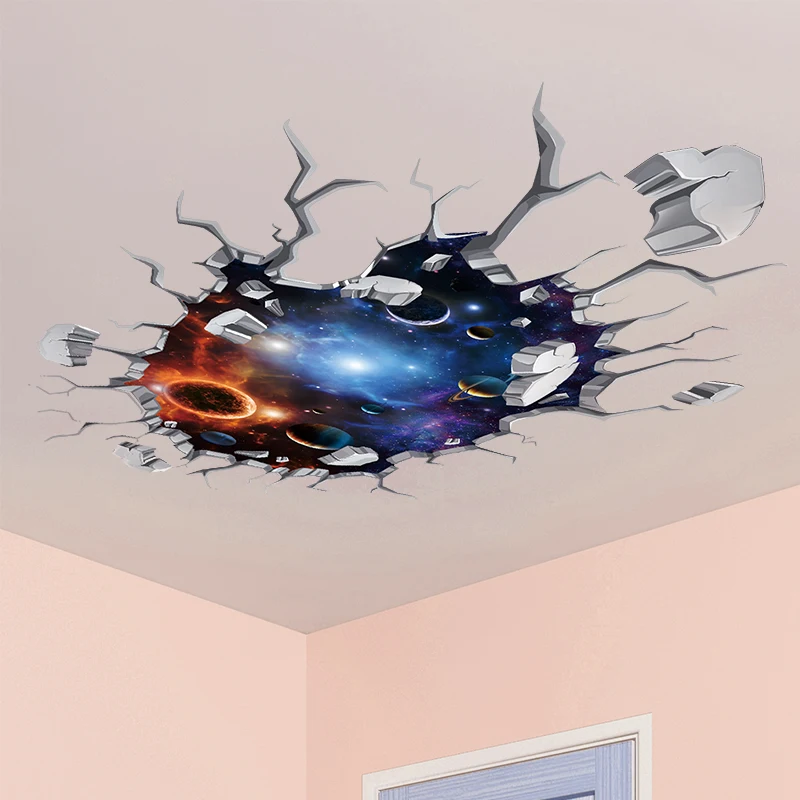 

[SHIJUEHEZI] Outer Space 3D Ceiling Sticker PVC Material Universe Stars Wall Decals for Kids Room Baby Bedroom Decoration