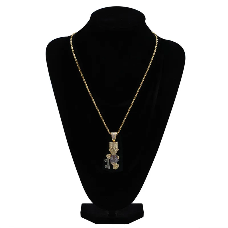 Хип-хоп мультфильм персонажи ожерелье s с цепочкой Модные мужские украшения ААА подвеска с цирконием ожерелье