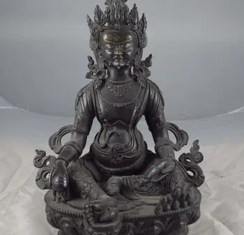 

13 Old Pure Copper Bronze Tibet Vaishravana God of wealth Yellow Jambhala Buddha