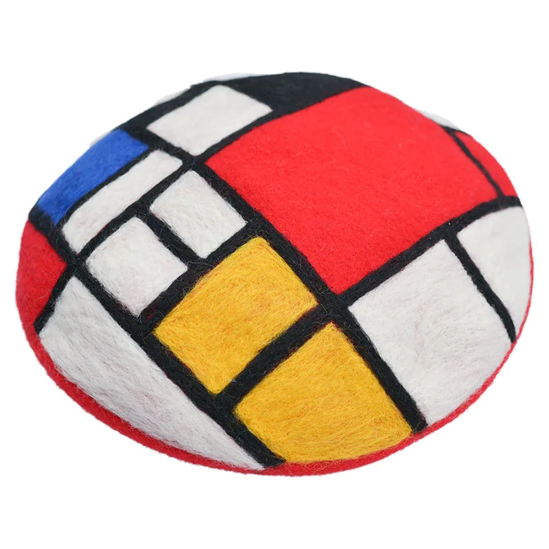 Женский праздничный берет Faramita Mondrian с геометрическим рисунком красочный ручной