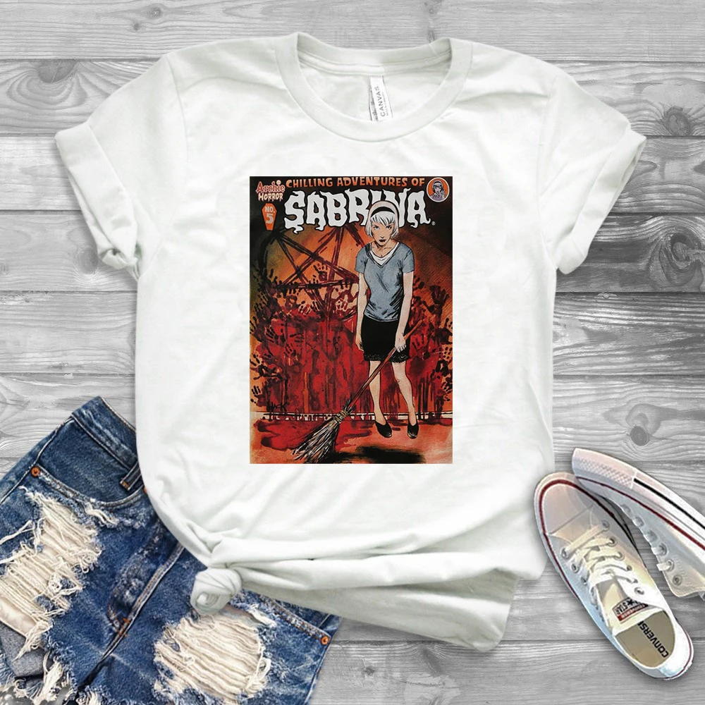 Новинка ТВ леденящие Приключения Сабрина кровавая футболка с персонажами из комиксов Забавный Графический хип-хоп уличный стиль Классическая рубашка