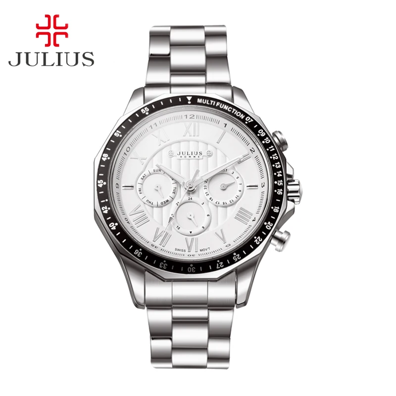 Real Functions Men's Watch ISA Mov't Hours Clock Business Dress Bracelet Stainless Steel Boy Birthday Gift Julius 091 Real Functions Men's Watch ISA Mov't Hours Clock Business Dress Bracelet Stainless Steel Boy Birthday Gift Julius 091