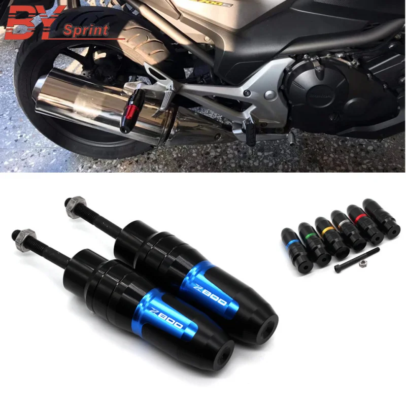 

Laser LOGO Z800 Motorcycle CNC Aluminum Exhaust Sliders Crash Protector Frame Crash Pads For Kawasaki Z 800 z800 2013-2016