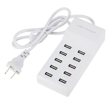 

USB Power Adapter for Home Office Travel EU/US Plug Portable 10 Ports 5V USB Hub AC Charger Strip Adapter For ipad pro macmini