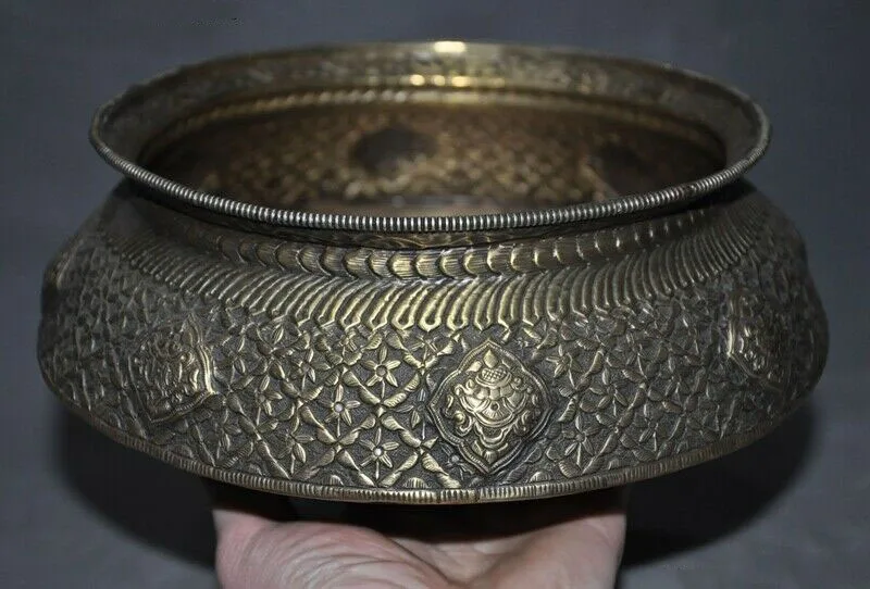 

wedding decoration Tibet Buddhism Tibetan silver eight treasures Buddhist monk prayer Alms bowl Pot