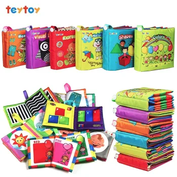 My First Soft Book,teytoy 6 PCS Baby Cloth Books Early Education Toys Activity Crinkle Cloth Book for Toddler, Infants oxford first atlas activity book