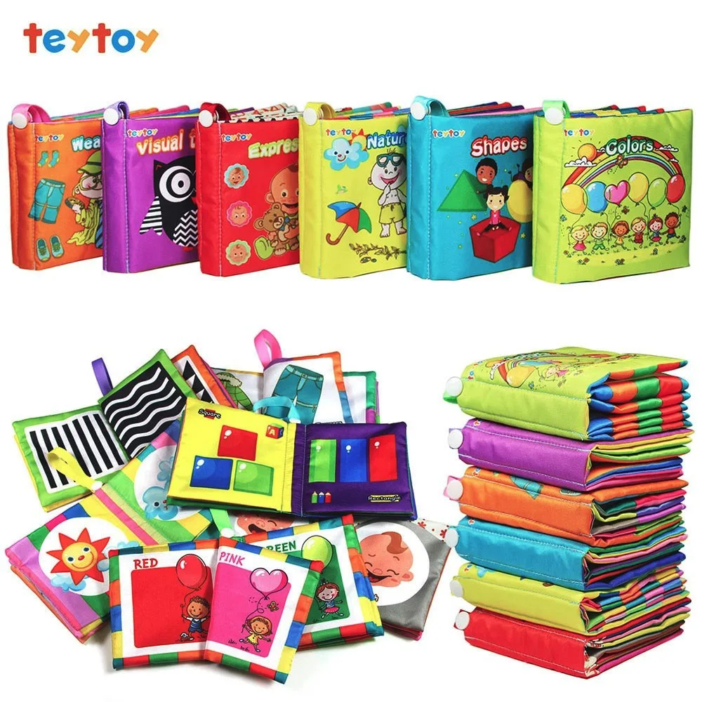 My First Soft Book teytoy 6 шт. Детские Игрушки для раннего развития книжка из ткани детей