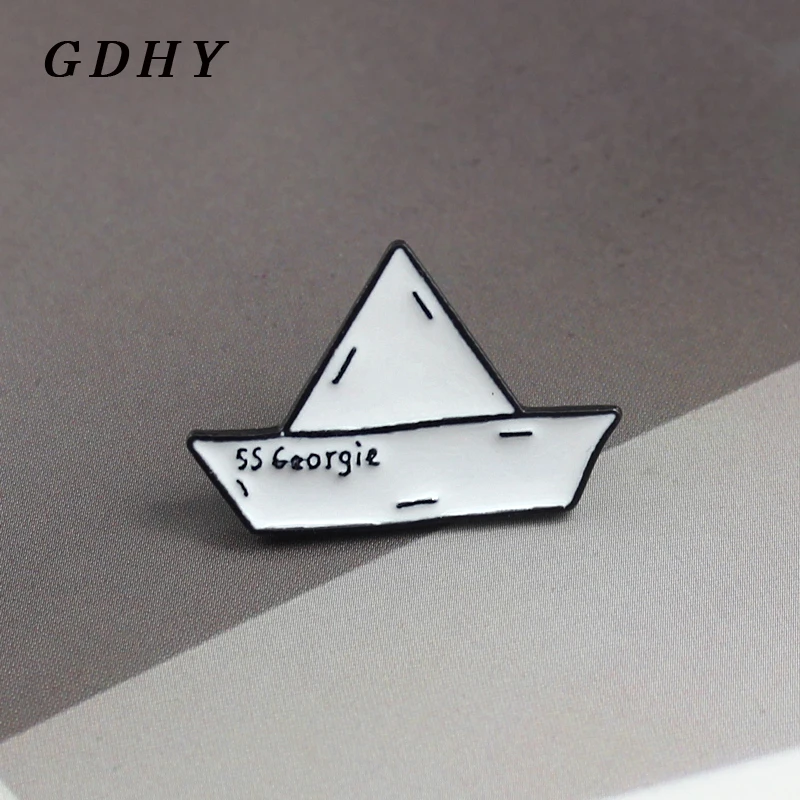 GDHY &quotSS Джорджи&quot бумажная Складная брошь в виде лодки простая белая бумага