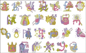 

Fishxx Cross Stitch,Crazy146-5cartoon[princess letter]water-soluble printing,100% accurate pattern,11CT,Need to embroidery