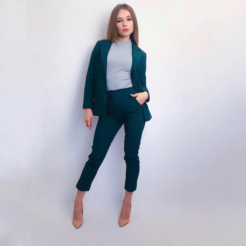 Work Pant Suits OL 2 Piece Set for Women Business