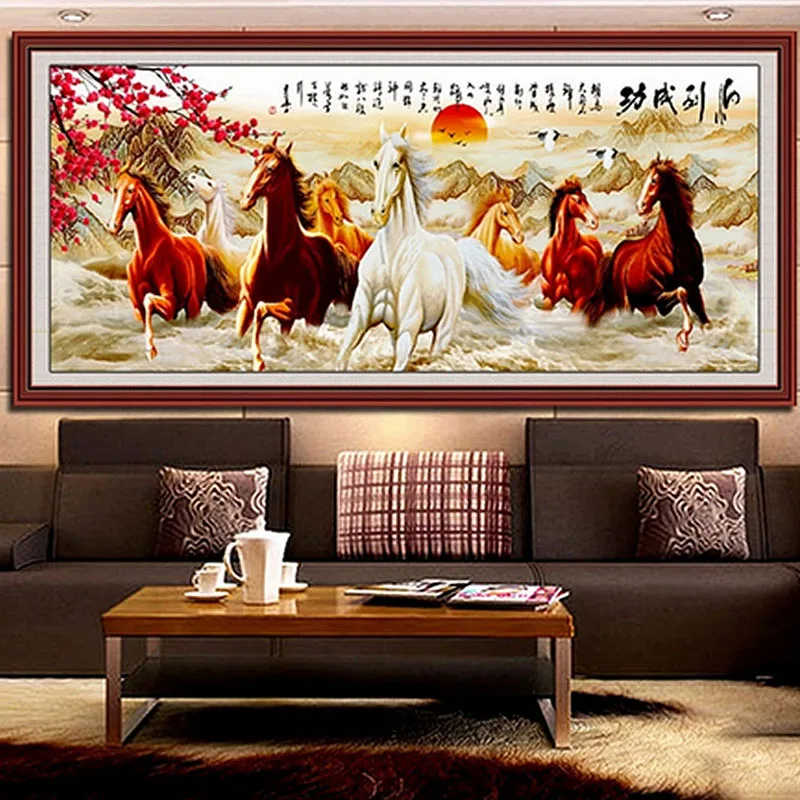 

DIY 5D Horses Embroidery Diamond Painting Cross Stitch Kits Home Decor Crafts