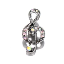 6 шт./лот Мода музыкальная нота ювелирные украшения 18 мм браслет с защелкой Цепочки и ожерелья подходит DIY Украшение с металлической застежкой для Для женщин IB602